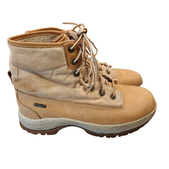 Skechers Y2K Boots Womens Sz 8 Wheat Tan Tough Roll Ankle Boot Lined - Picture 7 of 12